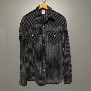 True Religion Women L Button Up Pinstripe Shirt Top Casual Western Cowgirl